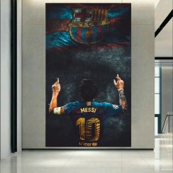 تصویر تابلو شاسی طرح بارسلونا مدل مسی کد AR984 