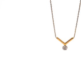 تصویر گردنبند V زیر نگین 