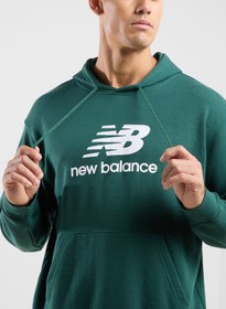 تصویر هودی لوگو از جنس تره‌ فرانسوی اساسی برند new balance Essential French Terry Logo Hoodie