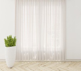 تصویر پرده آماده حریر ساده نباتی سایز ۲۸۰×۱۵۰ سانتی متر 