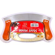 تصویر پیتزا بر کمانی خانگی تیغه استیل،دسته چوبی 