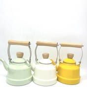 تصویر کتری لعابی دسته بامبو 1.1 لیتری 