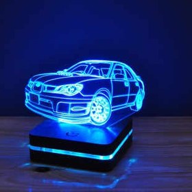 تصویر چراغ خواب موهومی طرح ماشین سوبارو هفت رنگ ا Mohomi Wirelight 7 Color Lamp Subaru Mohomi Wirelight 7 Color Lamp Subaru