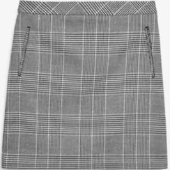 تصویر دامن کوتاه چهارخانه طوسی مشکی نکست NEXT 