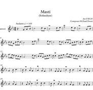 تصویر نت سنتور آهنگ مستی از اسفندیار با تنظیم گروه نت دونی 