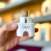 تصویر تبدیل سه به دو چراغ‌دار VAYU مدل A2344 | مناسب آداپتور اپل با ضمانت همراه زارعی VAYU A2344 EU Power Plug Adapter with LED | Compatible with Apple 20W Charger – Hamrahe Zarei Warranty
