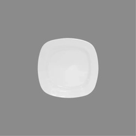 تصویر بشقاب تخت شیرینی خوری چینی زرین مربع سفید (سایز 16) Zarin Iran Hoteli-Quattro White 1 Piece FDC Flat-Plate 16