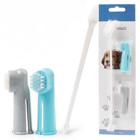 تصویر مسواک انگشتی سگ و گربه pet comb Oral care dental kit