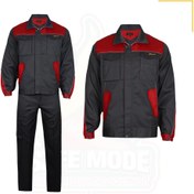 تصویر لباس کار مهندسی رایکا ست طوسی قرمز 