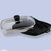 تصویر تابه گریل چدن مربع بزرگ بدون چوب یونیک کد UN-6009 