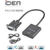 تصویر مبدل HDMI به VGA دی ام مدل HDCP با کابل ۰.۲ متر 