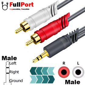 تصویر کابل صدا 1 به 2 جی اچ طول 1.5 متر JH Cable Sound 1-2 Cable 1.5M