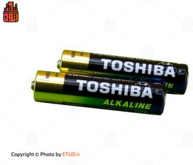 تصویر باتری نیم قلمی آلکالاین توشیبا ALPHA POWER بسته دوتایی Toshiba Super Alkaline AAA batteries Pack of 2