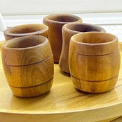 تصویر لیوان چوبی طرح بشکه سایز متوسط 