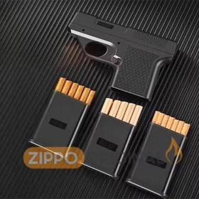 تصویر فندک جاسیگاری مدل کلت – خاکی 