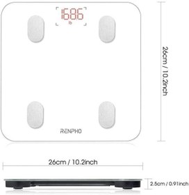 تصویر ترازوی هوشمند RENPHO - (RENPHO Smart Scale) - آنالیز دقیق ترکیب بدن و پیگیری سلامت شما RENPHO ES-26M Bluetooth Smart Scales – BMI / Body Composition Monitor.