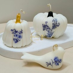 تصویر مجموعه ۳ عددی کدو و پرنده فانتزی لاکچری، رها کندل۶، رها مال 