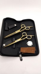 تصویر ست قیچی آرایشگری رمانس سایز ۶ اینچ طلایی 