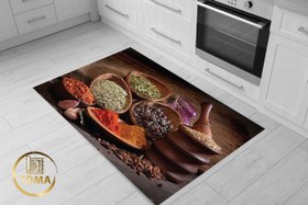 تصویر فرشینه آشپزخانه طرح ادویه کد۴۸ kitchen rug 048