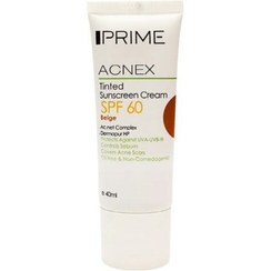 تصویر کرم ضد آفتاب رنگی فاقد چربی پرایم SPF60 مناسب پوست های چرب و دارای جوش ۴۰ میلی لیتر 