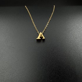 تصویر گردنبد حرف A طلایی 