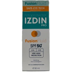 تصویر ضد آفتاب فیوژن فلوئید +SPF50 مناسب پوستهای مختلط و چرب ایزدین پرو 50 میلی لیتر 