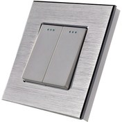 تصویر کلید دو پل با قابلیت تبدیل آلومینیومی نقره ای Livolo کلید دو پل با قابلیت تبدیل آلومینیومی نقره ای Livolo