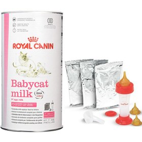 تصویر شیر خشک گربه رویال کنین + شیشه شیر + سری یدک Royal Canin Baby Cat Milk 300 G