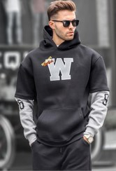 تصویر سویشرت مردانه مدمکست مدل 6141 رنگ مشکی 