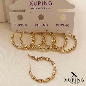 تصویر گوشواره حلقه‌ای طرح‌طلا ژوپینگ 