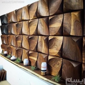 تصویر دیوار پوش چوبی 