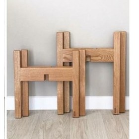 تصویر پایه گلدان چوبی 