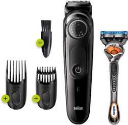 تصویر ریش‌تراش حرفه‌ای براون سری 5 مدل BT5242 با درجه‌بندی دقیق و دو شانه + تیغ ژیلت Fusion5 ProGlide 