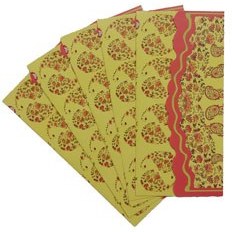 تصویر پاکت پول مدل ترمه زرد بسته 5 عددی برند SETAREH 