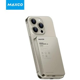 تصویر پاوربانک وایرلس آیفون فست شارژ 15 وات و تایپ سی 20 وات 10000 مکسکو MP29 Maxco Super Slim Magsafe Power Bank 10000mAh MP29