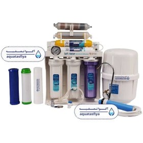تصویر تصفیه آب دستگاه تصفیه آب سافت واتر (9) مرحله ای پمپ تایوان یکسال گارانتی و قلیایی تسویه آب تسفیه آب تصویه آب 