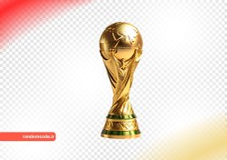 تصویر عکس png جام جهانی طلایی با سر کره زمین ساخته شده با هوش مصنوعی کد 13 