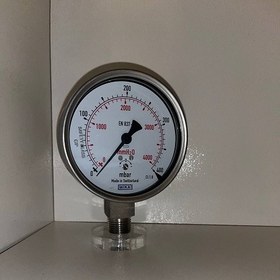 تصویر گیج صفحه ده سانتی 400 بار تمام استیل Pressure Gauge