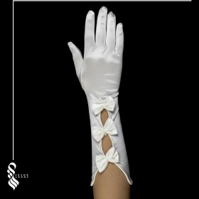 تصویر دستکش ساتن عروس کد 11 