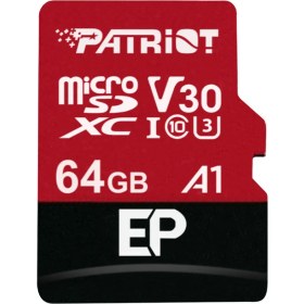 تصویر کارت حافظه میکرو اس دی پاتریوت EP Series V30 A1 64GB ا Patriot EP Series 64GB MICRO SDXC V30 A1 Memory Card Patriot EP Series 64GB MICRO SDXC V30 A1 Memory Card