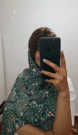 تصویر شال گل گلی بهار - سبز 