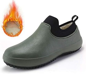 تصویر CCSU Unisex Chef Shoes - Professional Oil Water Resistant, Non Slip Food Service Shoes Kitchen Safety Shoes, Warm Winter Lined Work Boots, Casual Flat Shoes for Men and Women (Green,40) 