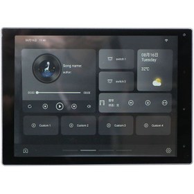 تصویر تاچ پنل و آمپلی فایر ۸ اینچ و هاب زیگبی 4inch Touch panle and wall background music player and zigbee Hub