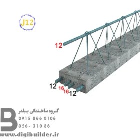 تصویر تیرچه بلوک تیپ J12 سایز ۸ متر 