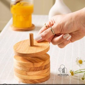 تصویر زیر لیوانی چوبی (۶ عدد) 