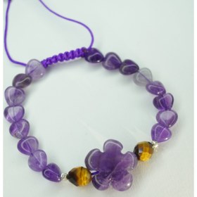 تصویر دستبندطرح گل آمیتیست و چشم ببر کد s51 