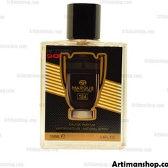 تصویر عطر مارک کالکشن کد 184 ( مشابه پاکورابان اینویکتوس ویکتوری ) سلفون عطر باز شده و عطر چند پاف جهت تست استفاده شده