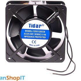 تصویر فن رک 220 ولت بدنه فلزی 120x120x38میلیمتر Tidar 220v 120x120x38mm Rack FAN