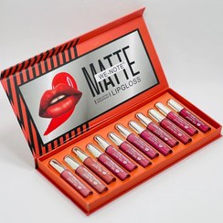 تصویر پک۱۲عددی رژلب مایع برند WE-NOTE A pack of 12 liquid lipsticks of the WE-NOTE brand