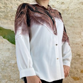 تصویر شومیز طرح برگ نگین هندی3147 